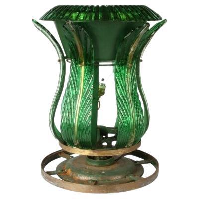Grande Industrial Era Coloreada  Lámpara Fuente de Cristal / Base en venta