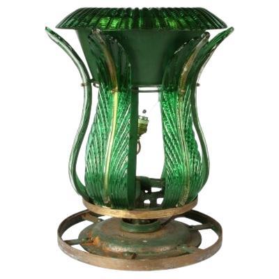 Large Industrial Era Colored  Glass Fountain Lamp / Base For Sale