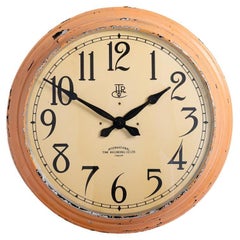 Antique Large Industrial Factory Clock by International Time Recording Co Ltd