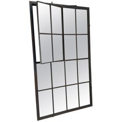 Large Industrial Factory Iron Window Converted to Mirror