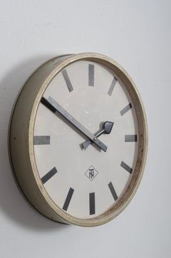 Large Industrial Factory or Stration Clock by Telefonbau Und Normalzeit
