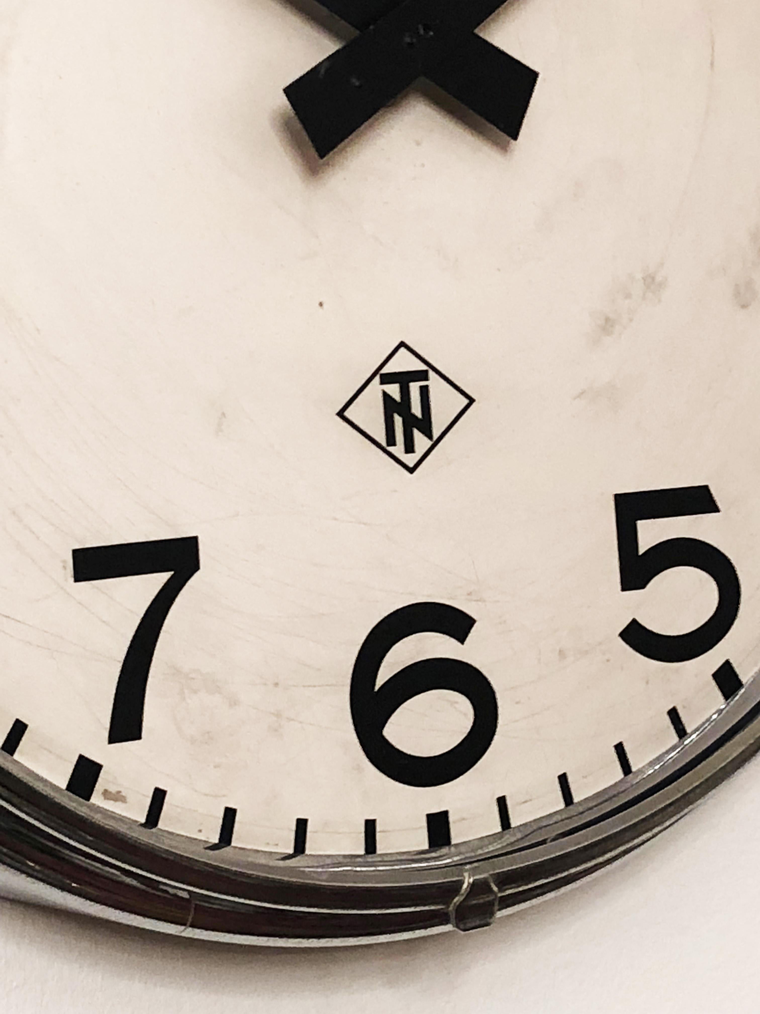 Dipinto Orologio industriale da fabbrica o da stazione di grandi dimensioni di Telefonbau Und Normalzeit