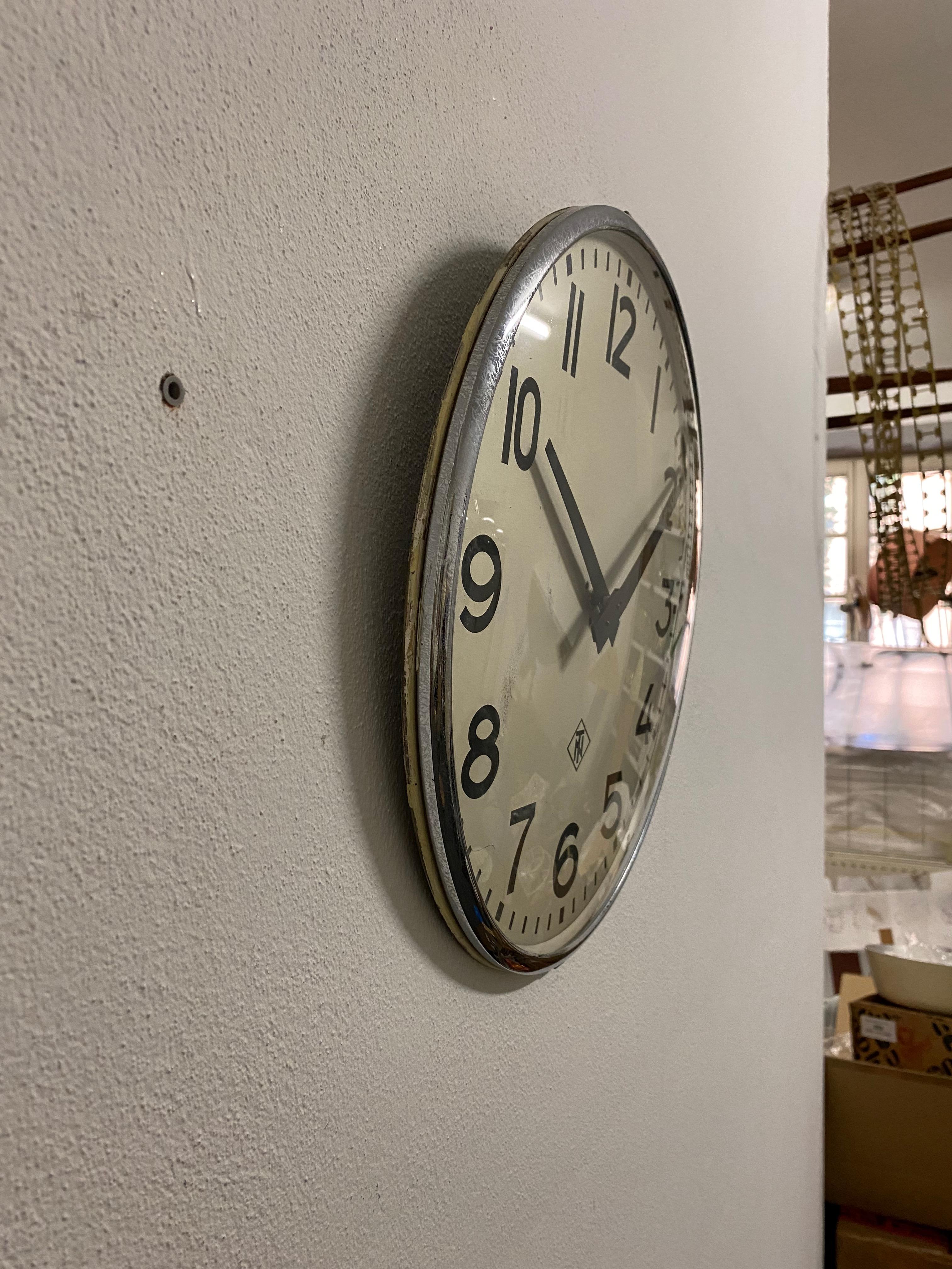 Fin du 20e siècle Grande horloge industrielle ou de signalisation par Telefonbau Und Normalzeit en vente