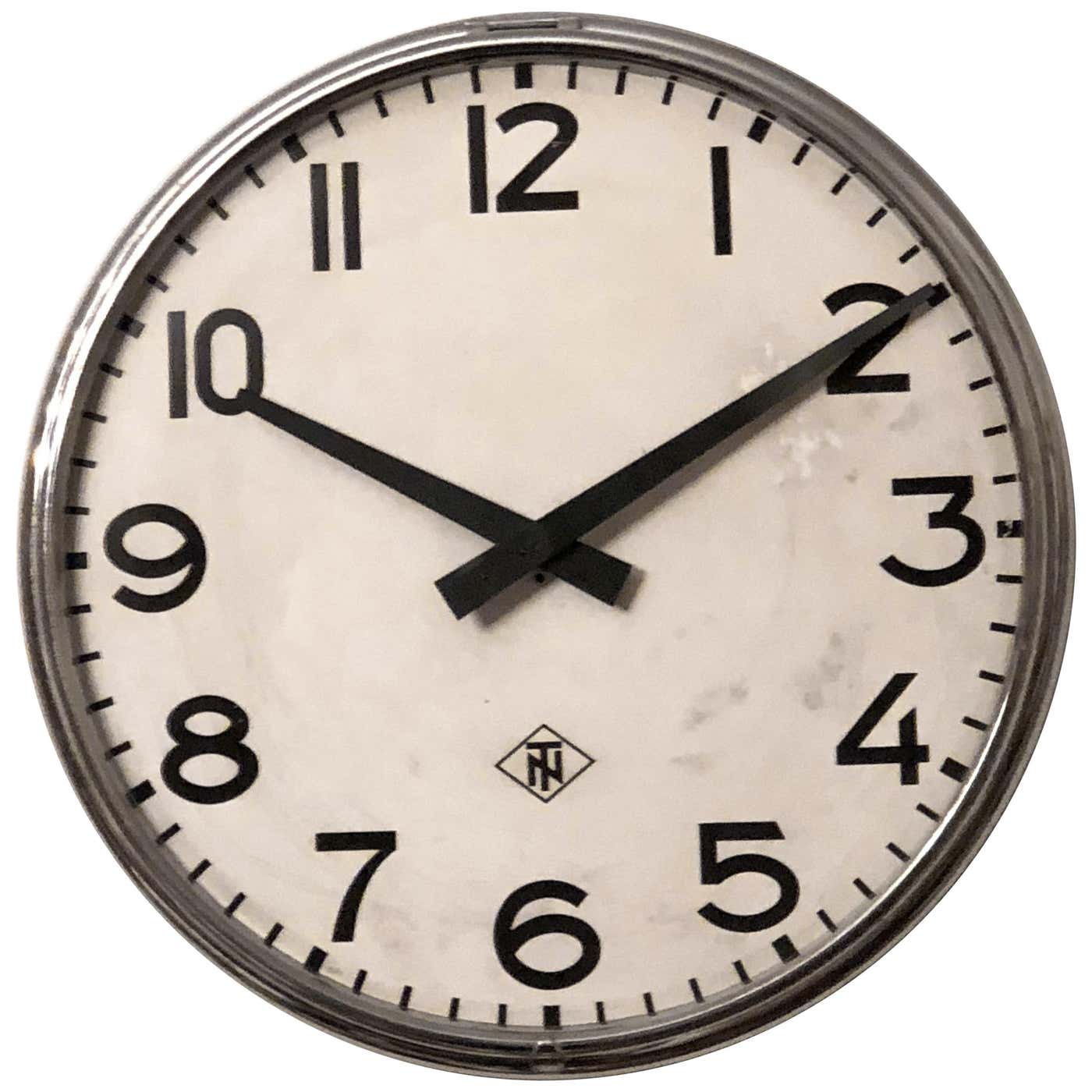 Large Industrial Factory or Stration Clock by Telefonbau Und Normalzeit ...
