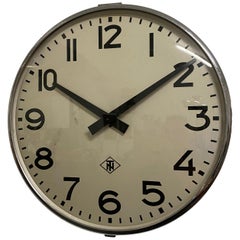 Large Industrial Factory or Stration Clock by Telefonbau Und Normalzeit