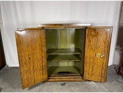 Large Industrial  Faux Wood Grain Metal Safe, dry bar, storage