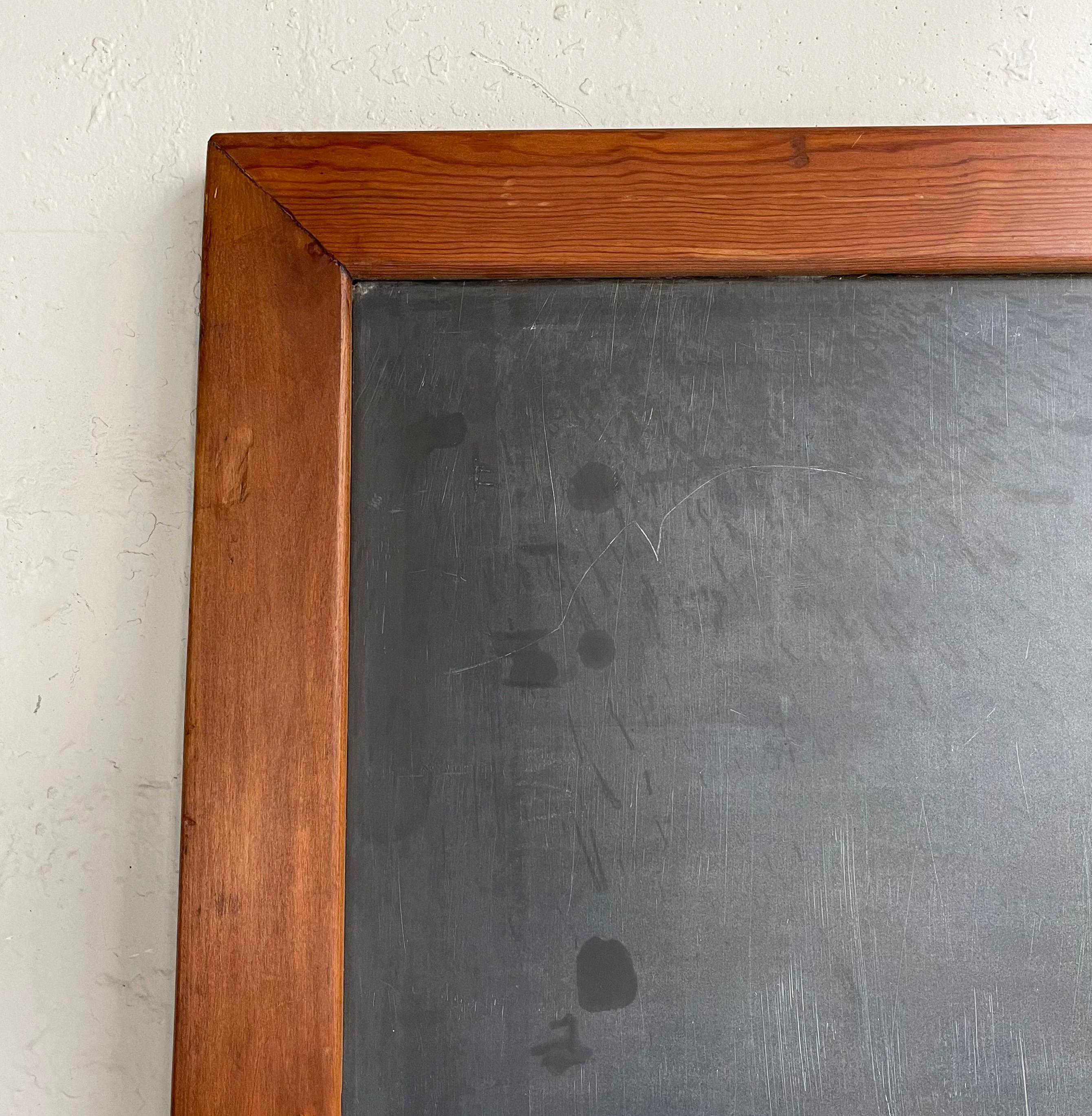 American Large Industrial Framed Slate Chalkboard
