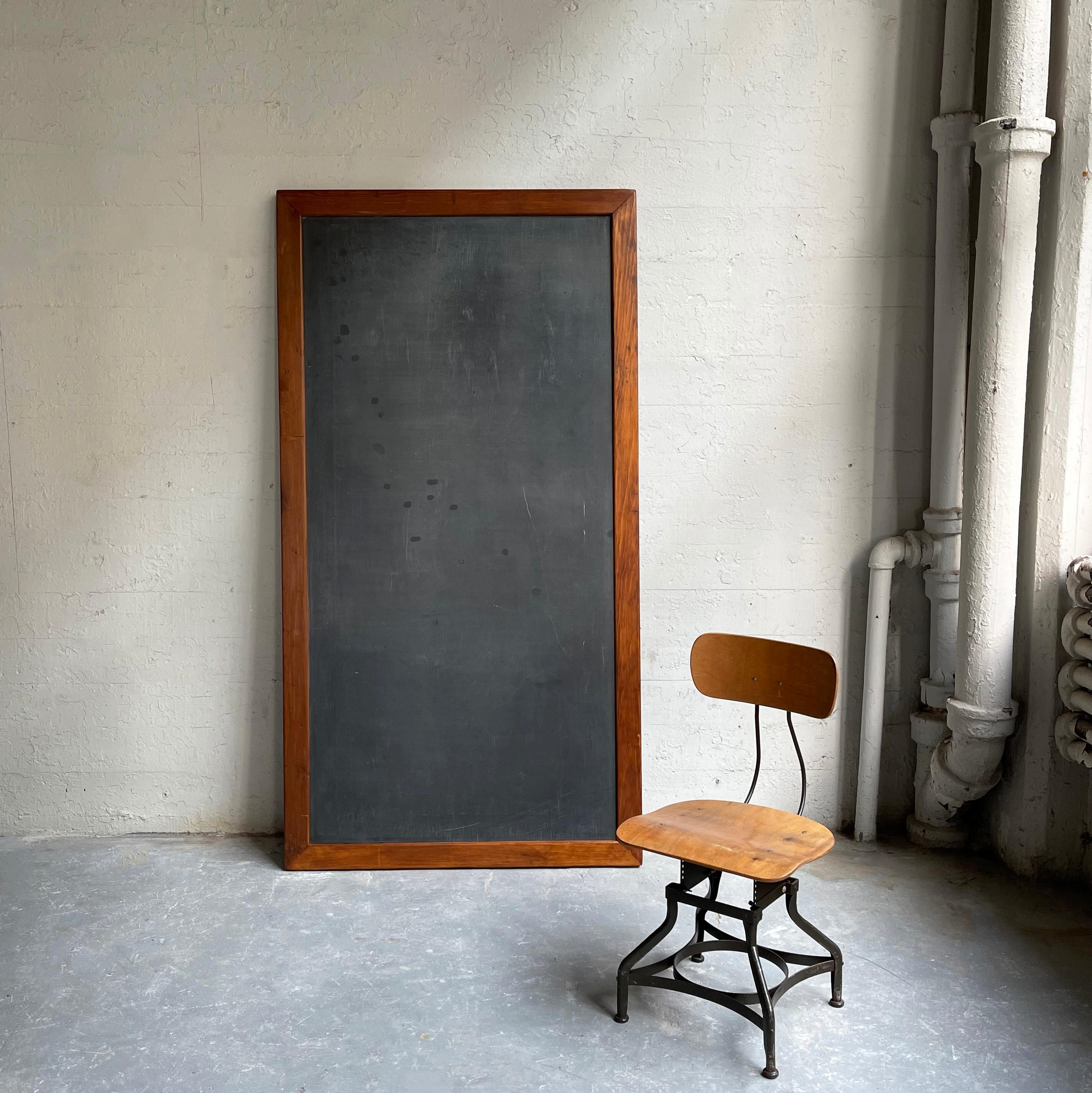20th Century Large Industrial Framed Slate Chalkboard