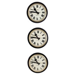 Grande horloge murale industrielle Gents of Leicester Railway Factory, vers 1920