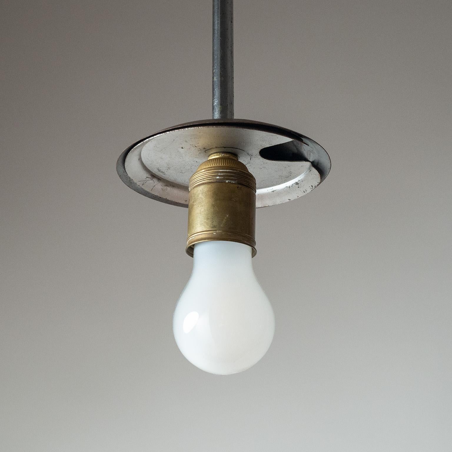 Mid-20th Century Large Industrial Glass Pendant, 1940s