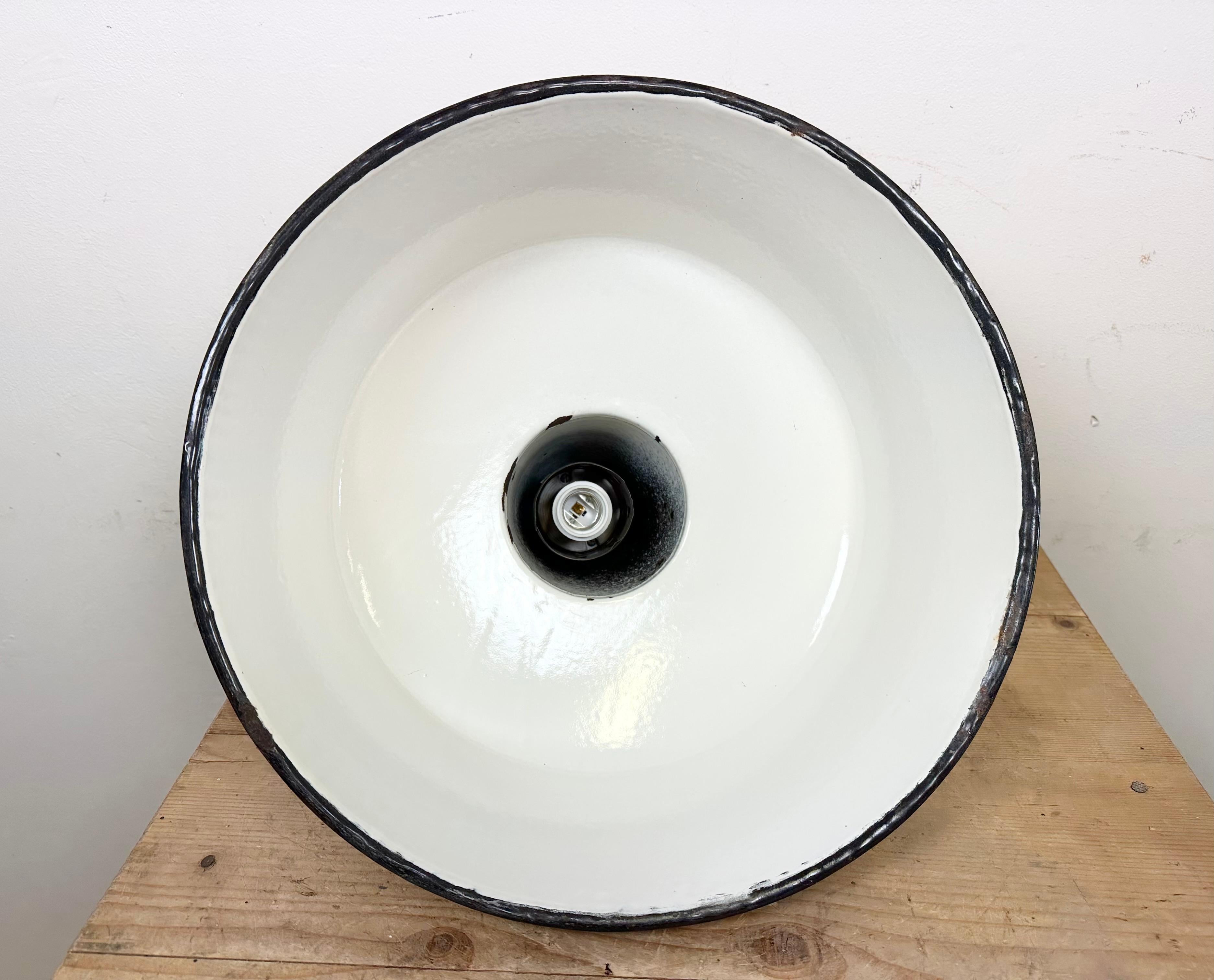 Large Industrial Grey Enamel Factory Pendant Lamp from Zaos, 1960s For Sale 10