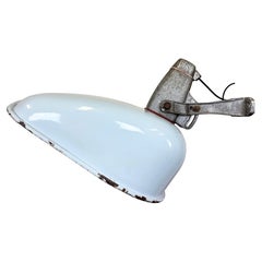 Large Industrial Grey Enamel Wall Lamp, 1960s