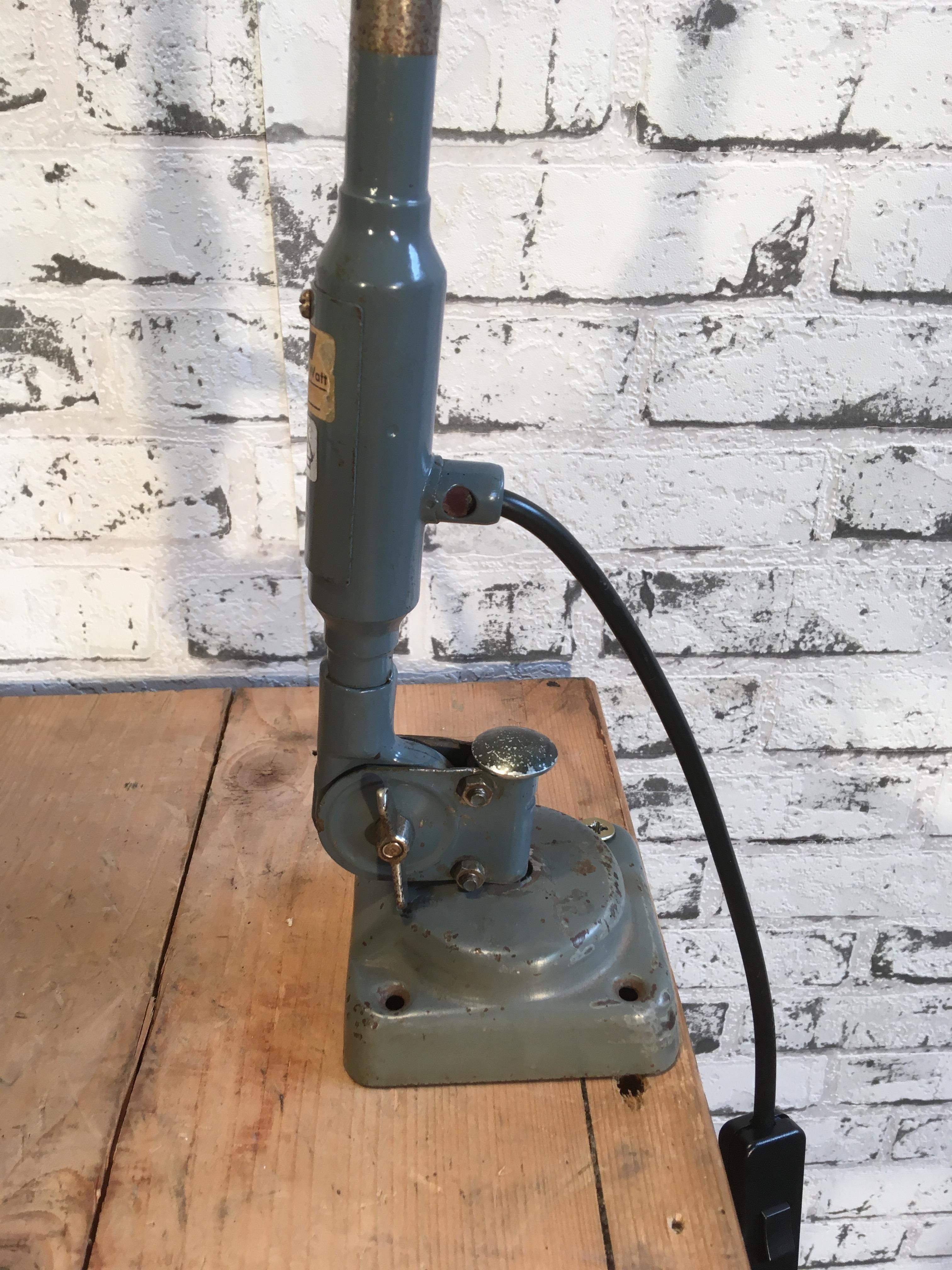 20th Century Large Industrial Grey Gooseneck Desk Lamp from SIS, 1950s