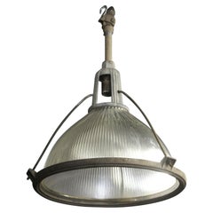 Large Industrial Holophane Light with Art Deco Fixture