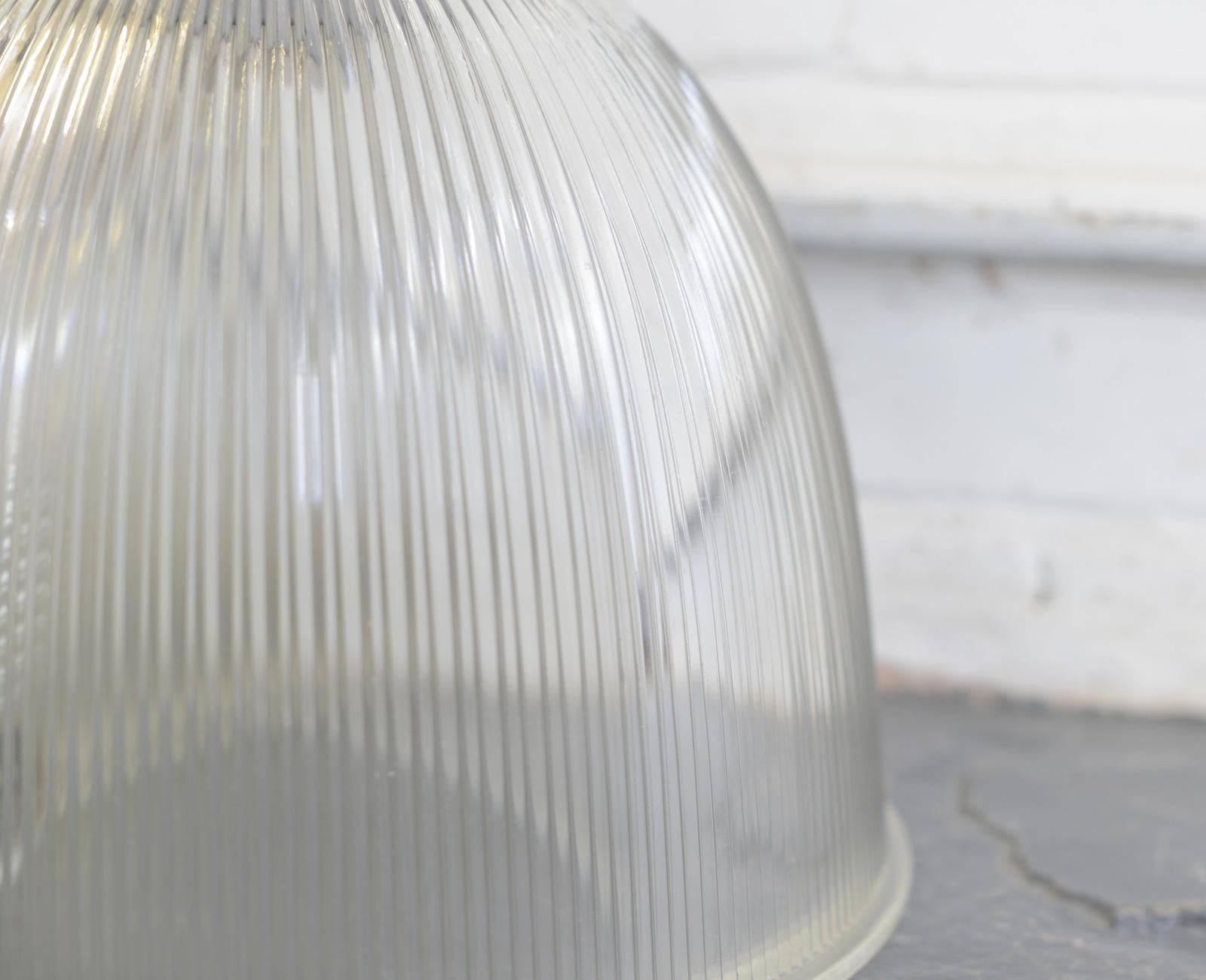 Large Industrial Holophane Pendant Lights, circa 1950s 1