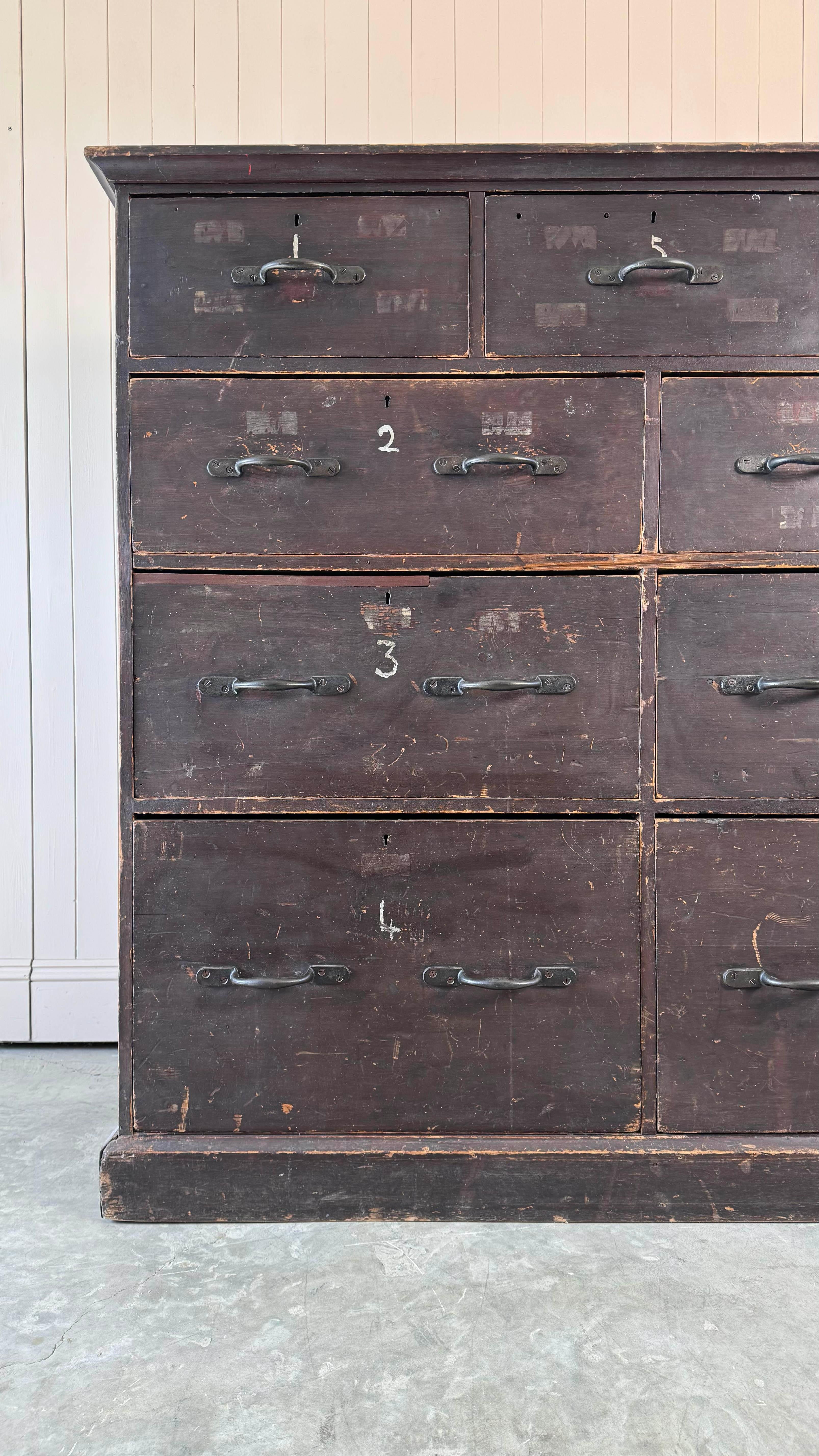 20th Century Large Industrial 'Lace Market' Bank of Drawers
