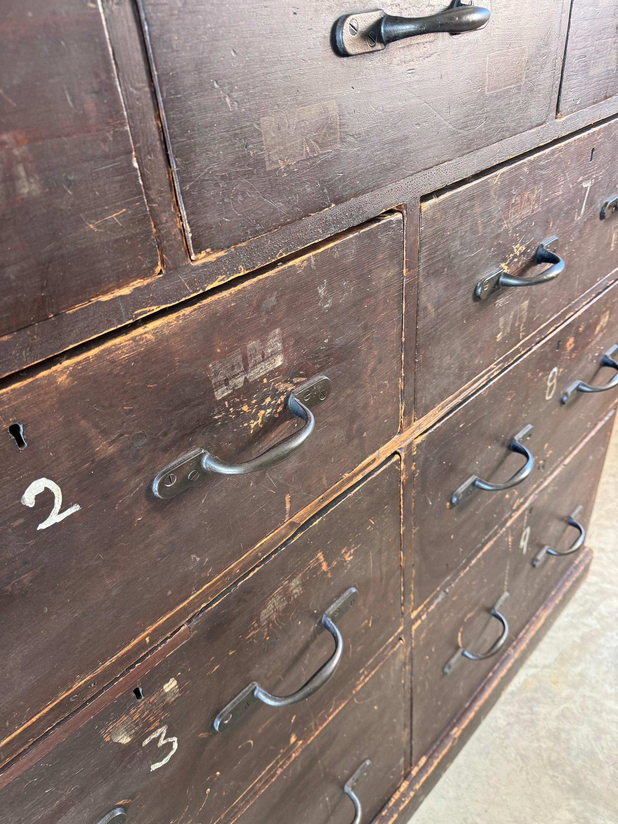 Large Industrial 'Lace Market' Bank of Drawers 2