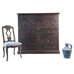 Antique Large Industrial 'Lace Market' Bank of Drawers