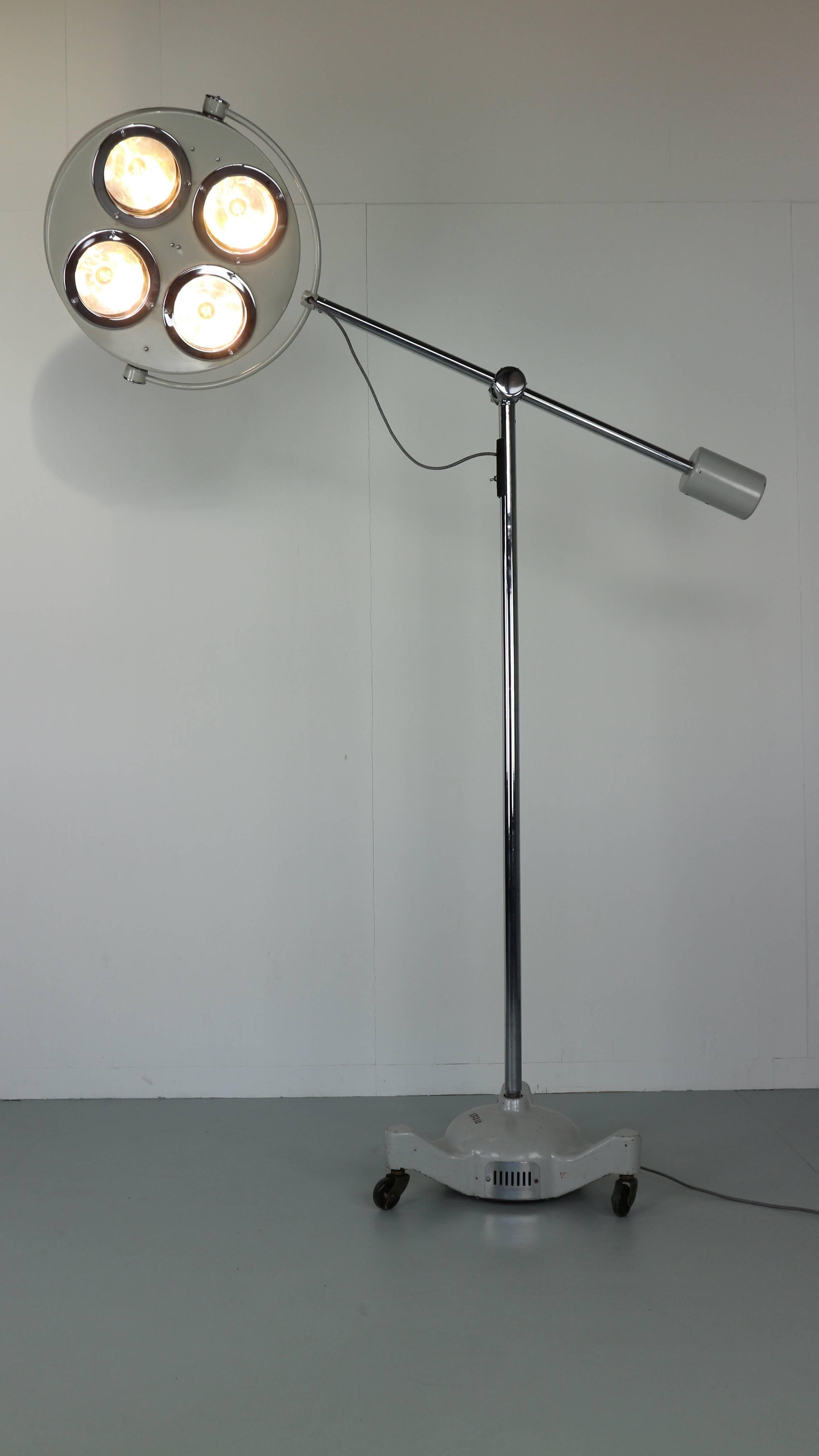 Latvian Large Industrial Medical Vintage Loft Lamp 1977