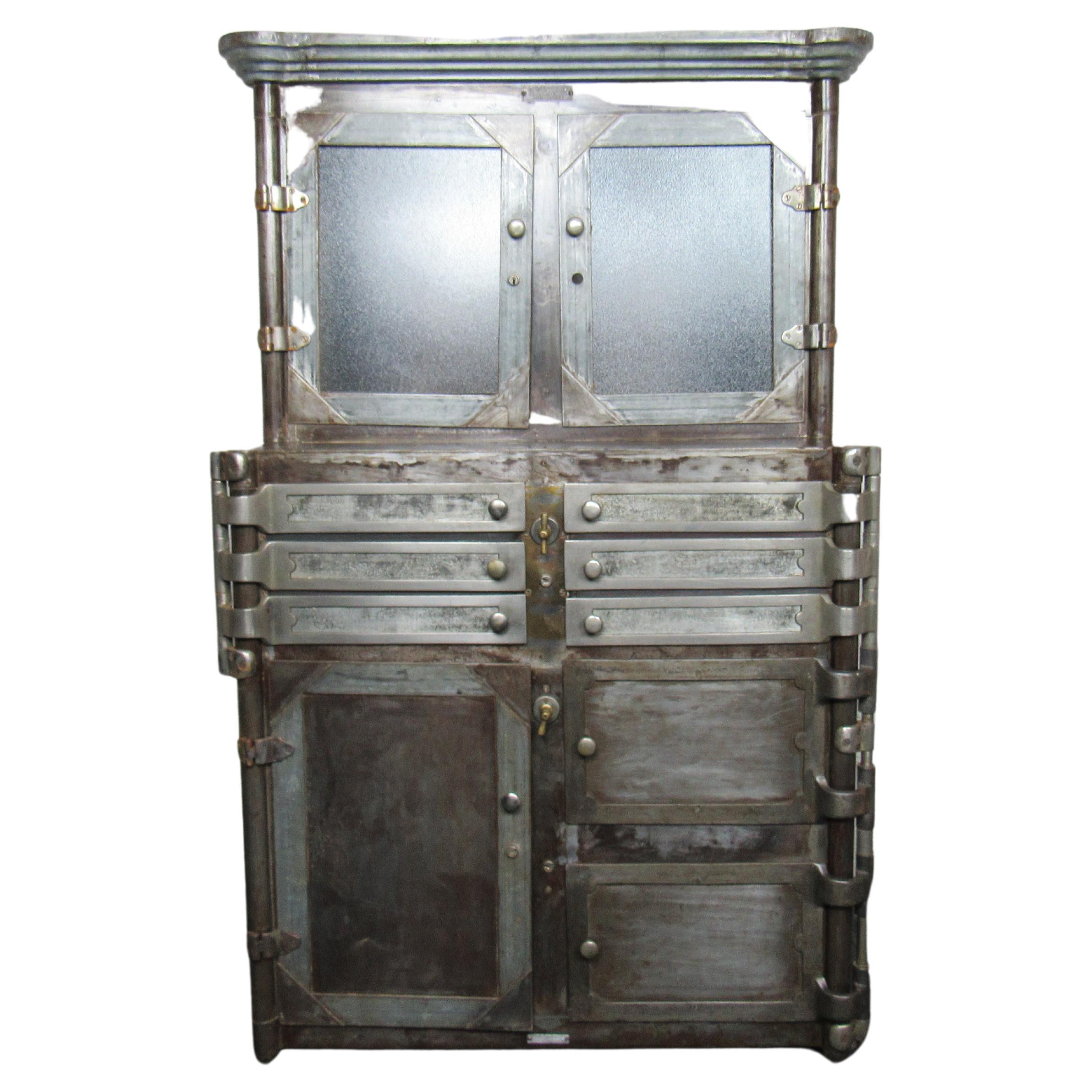 With a generous amount of drawers and compartments, this industrial metal cabinet offers plenty of storage space in a weathered design full of character. Please confirm item location with seller (NY/NJ).