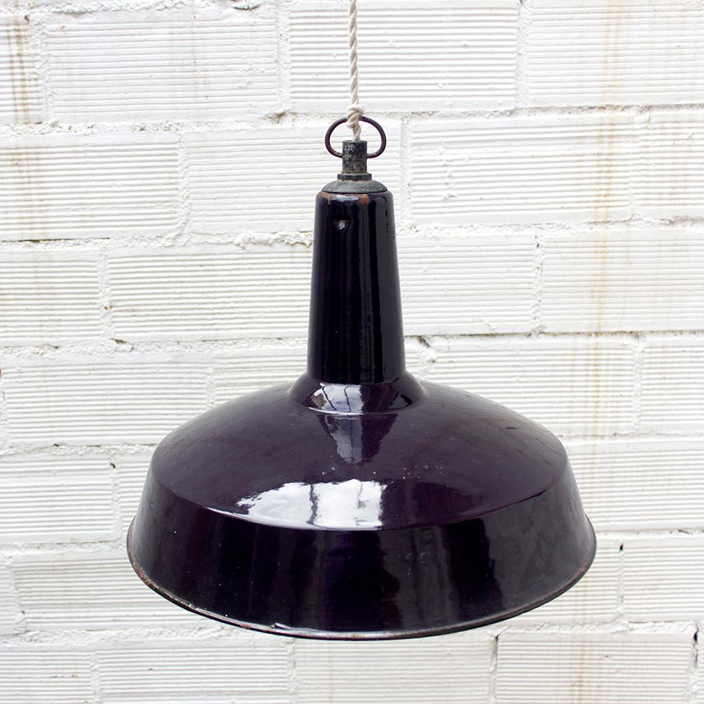 Large Industrial Midcentury Black Pendant Light In Good Condition For Sale In Barcelona, Barcelona