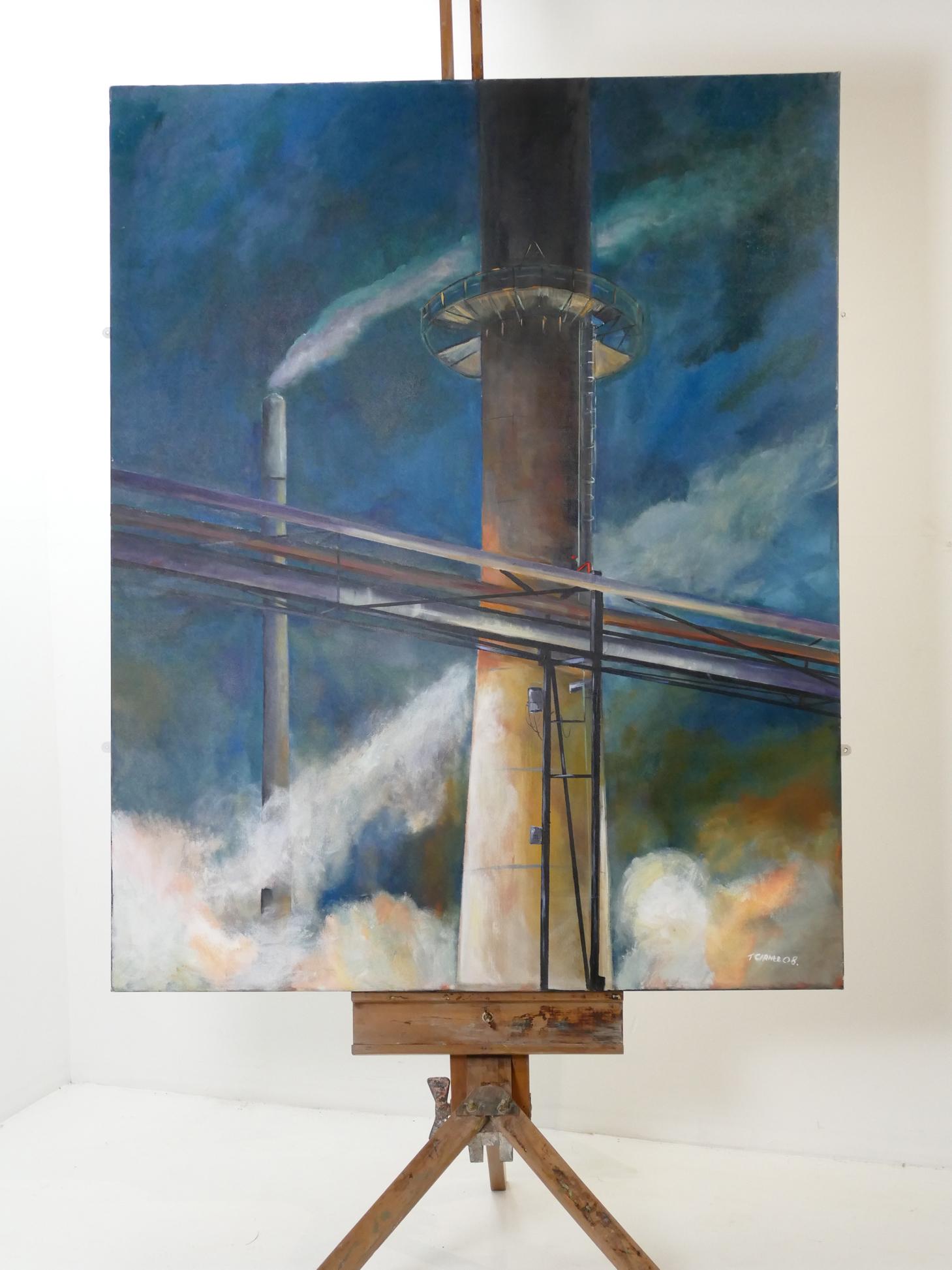 Large Industrial Oil on Canvas Titled ‘Pilkington Glass’ For Sale 1