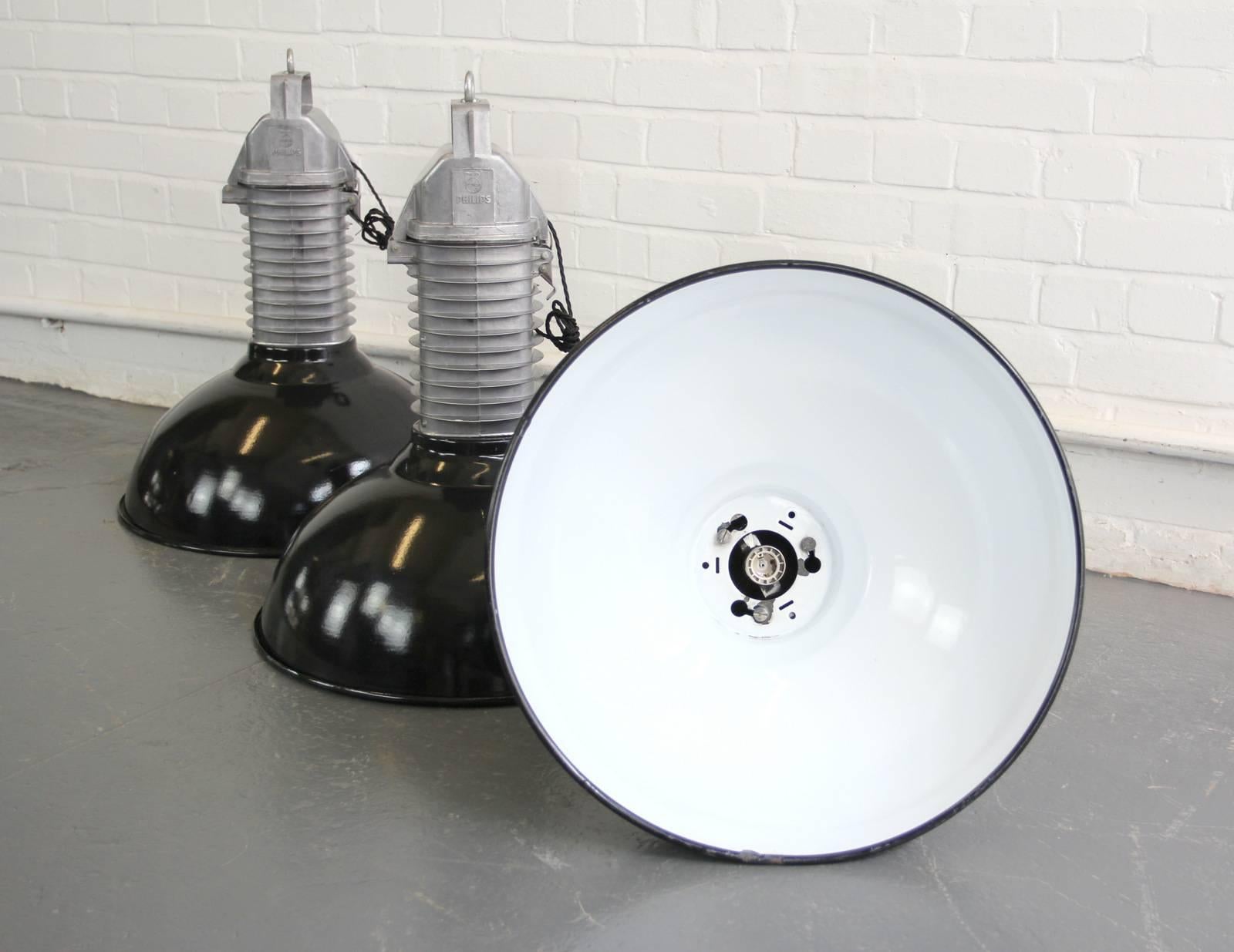 Large Industrial Pendant Lights by Phillips, circa 1950s 4