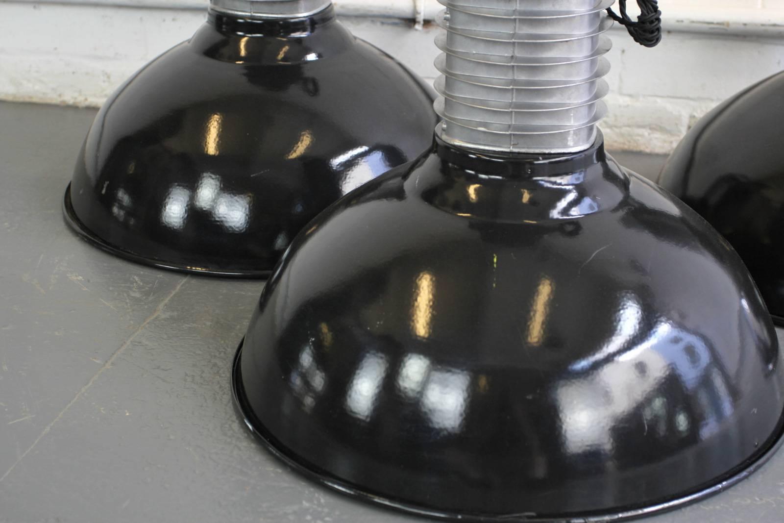 Enamel Large Industrial Pendant Lights by Phillips, circa 1950s