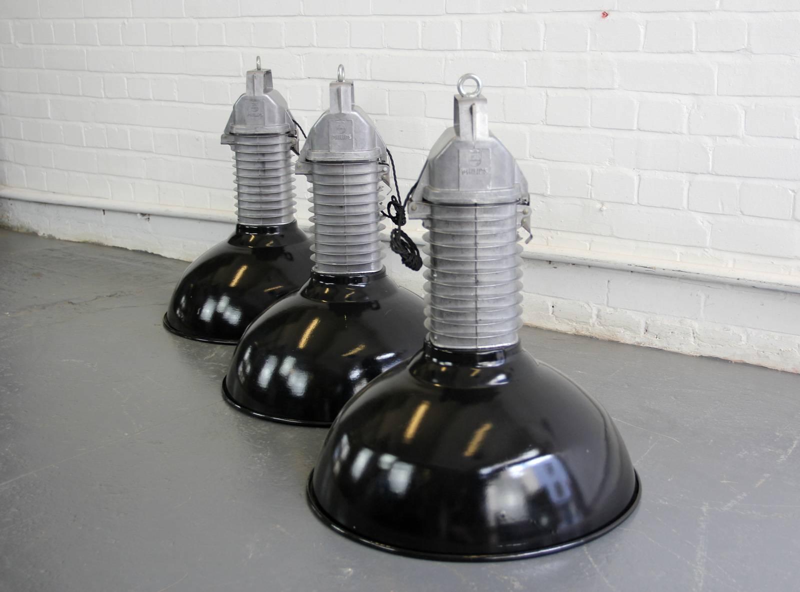 Large Industrial Pendant Lights by Phillips, circa 1950s 2