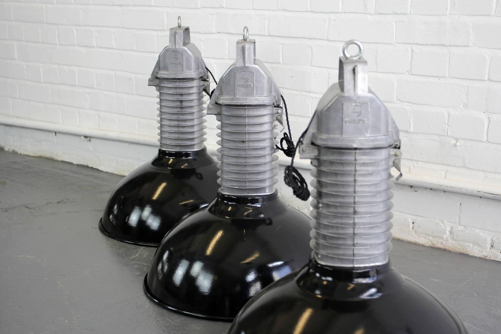 Large Industrial Pendant Lights by Phillips, circa 1950s 3