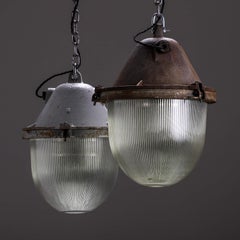 Large Industrial Prismatic Pendant Light – GREY – 7 Available