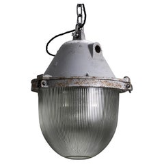 Large Industrial Prismatic Pendant Light – GREY – 7 Available