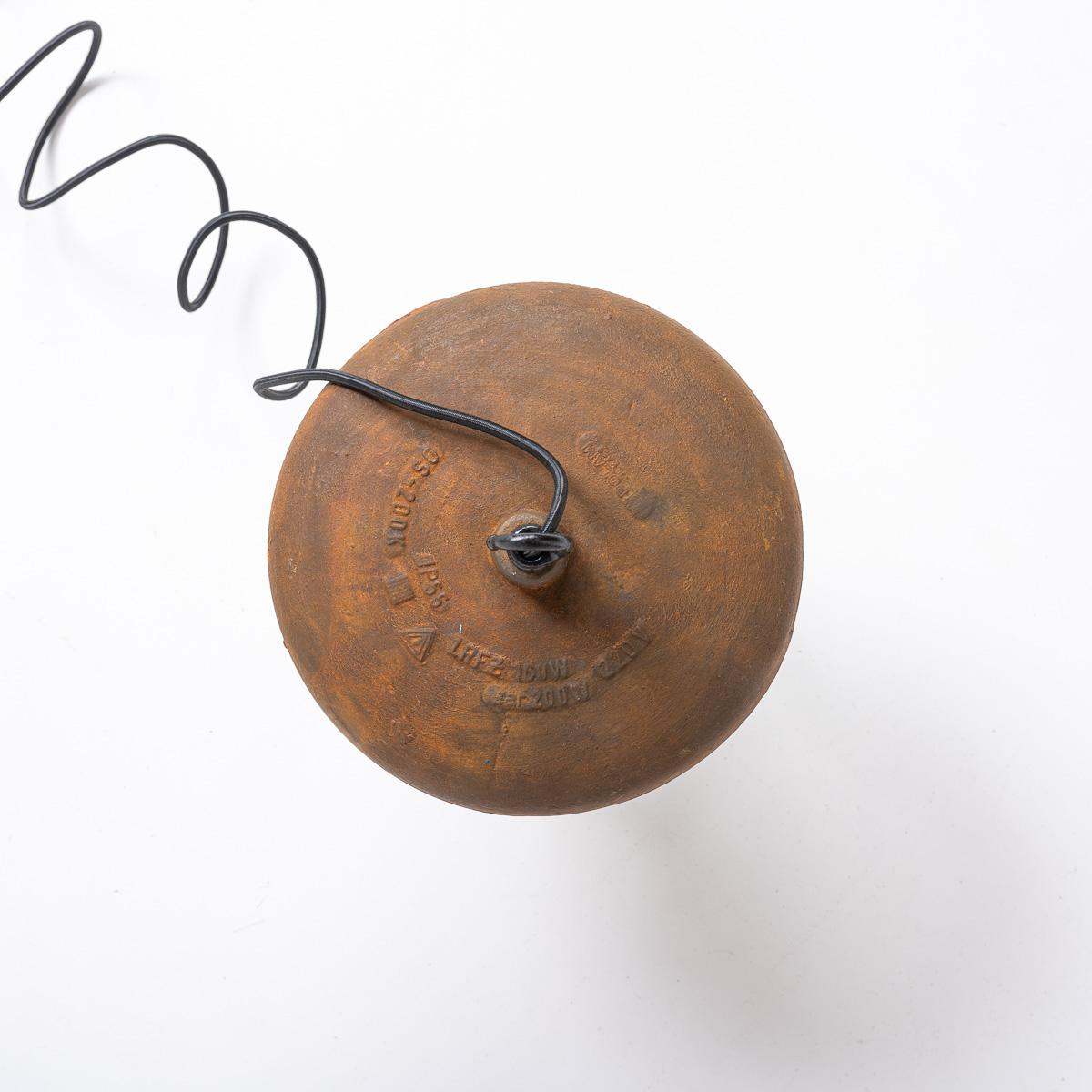 Large Industrial Rusted Pendant Lights Reclaimed From The Eastern Bloc Set of 3 For Sale 11