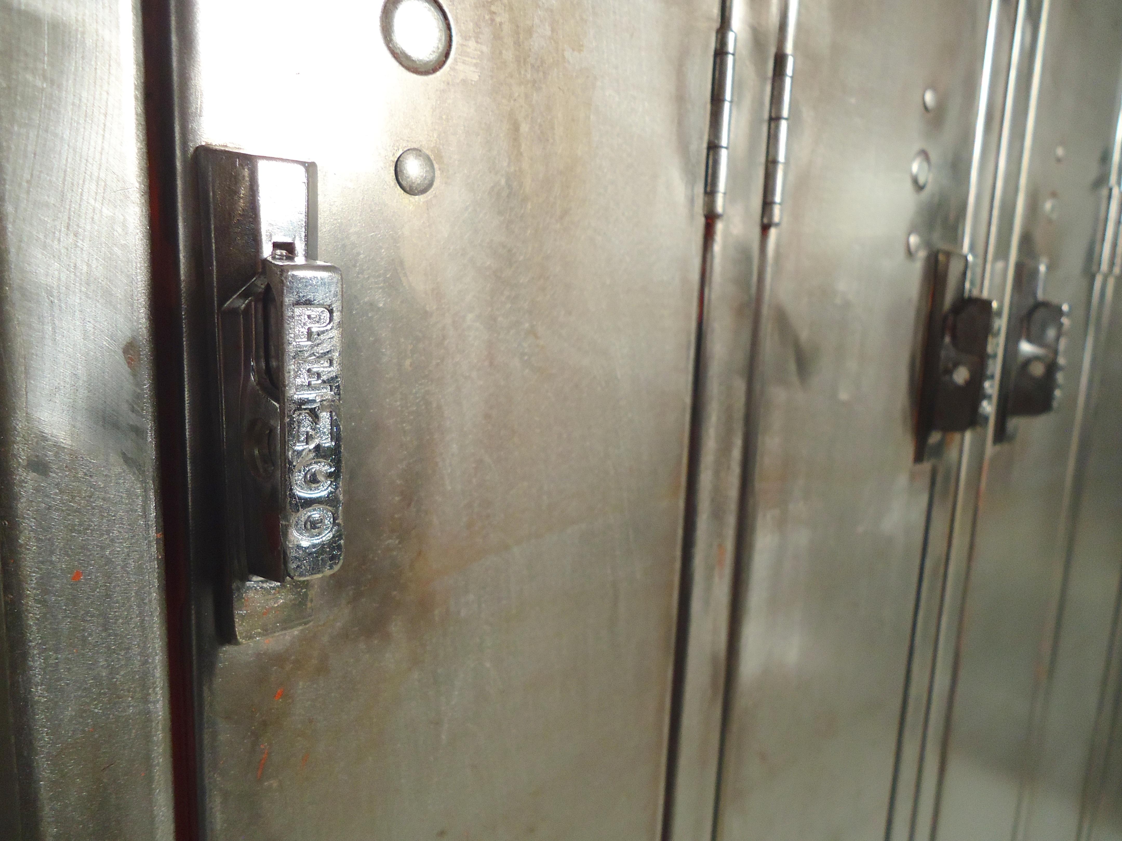 Massive metal factory locker with six storage units. Newly restored in a bare metal style finish.

(Please confirm item location - NY or NJ - with dealer).
 