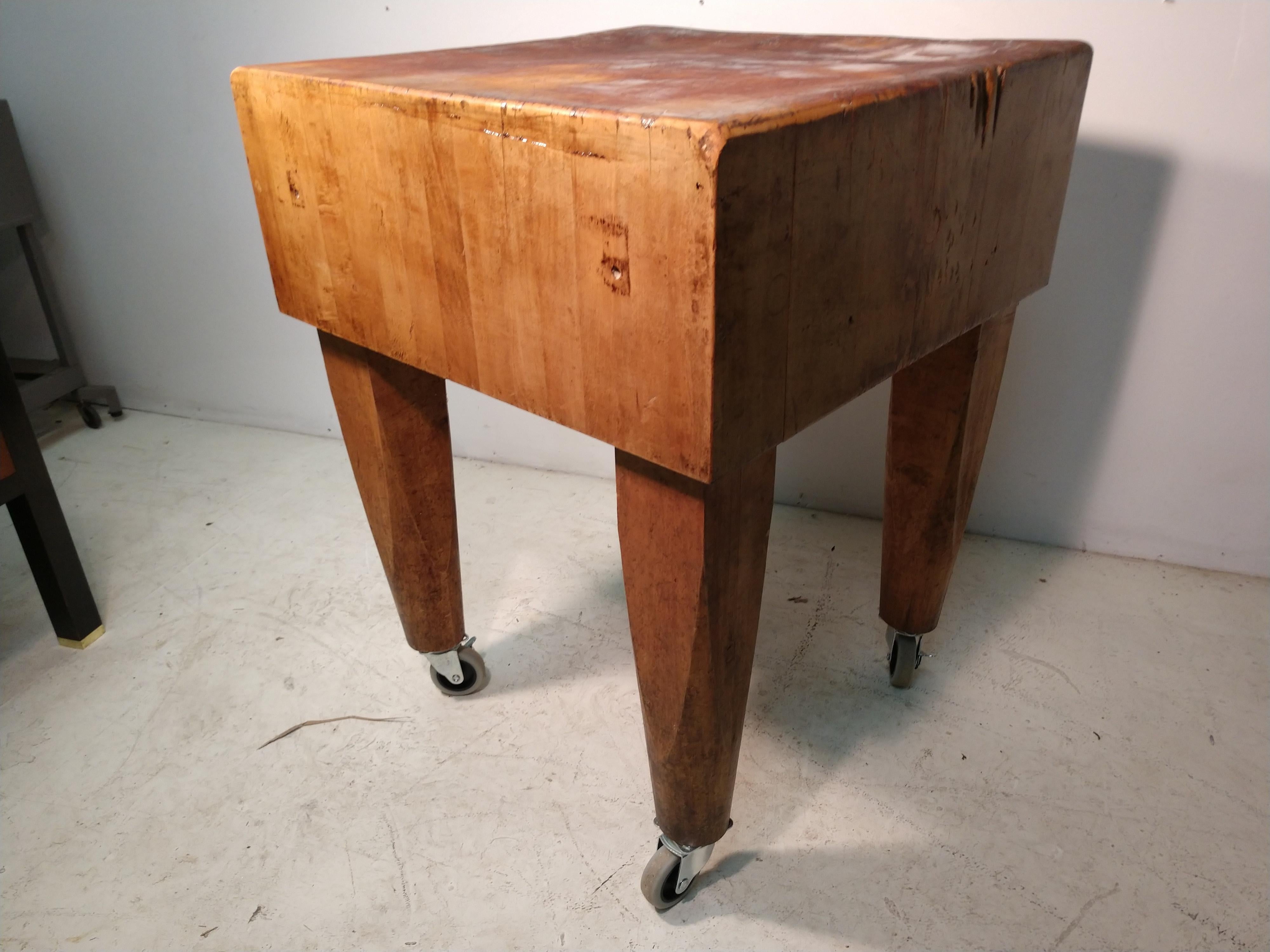 Large Industrial Size Maple Butchers Block Table 3