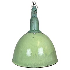 Large Industrial Soviet Green Enamel Pendant Light, 1960s