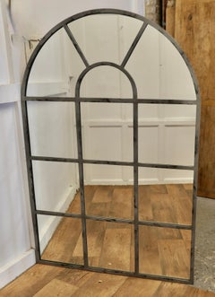 Large Industrial Style French Window Mirror