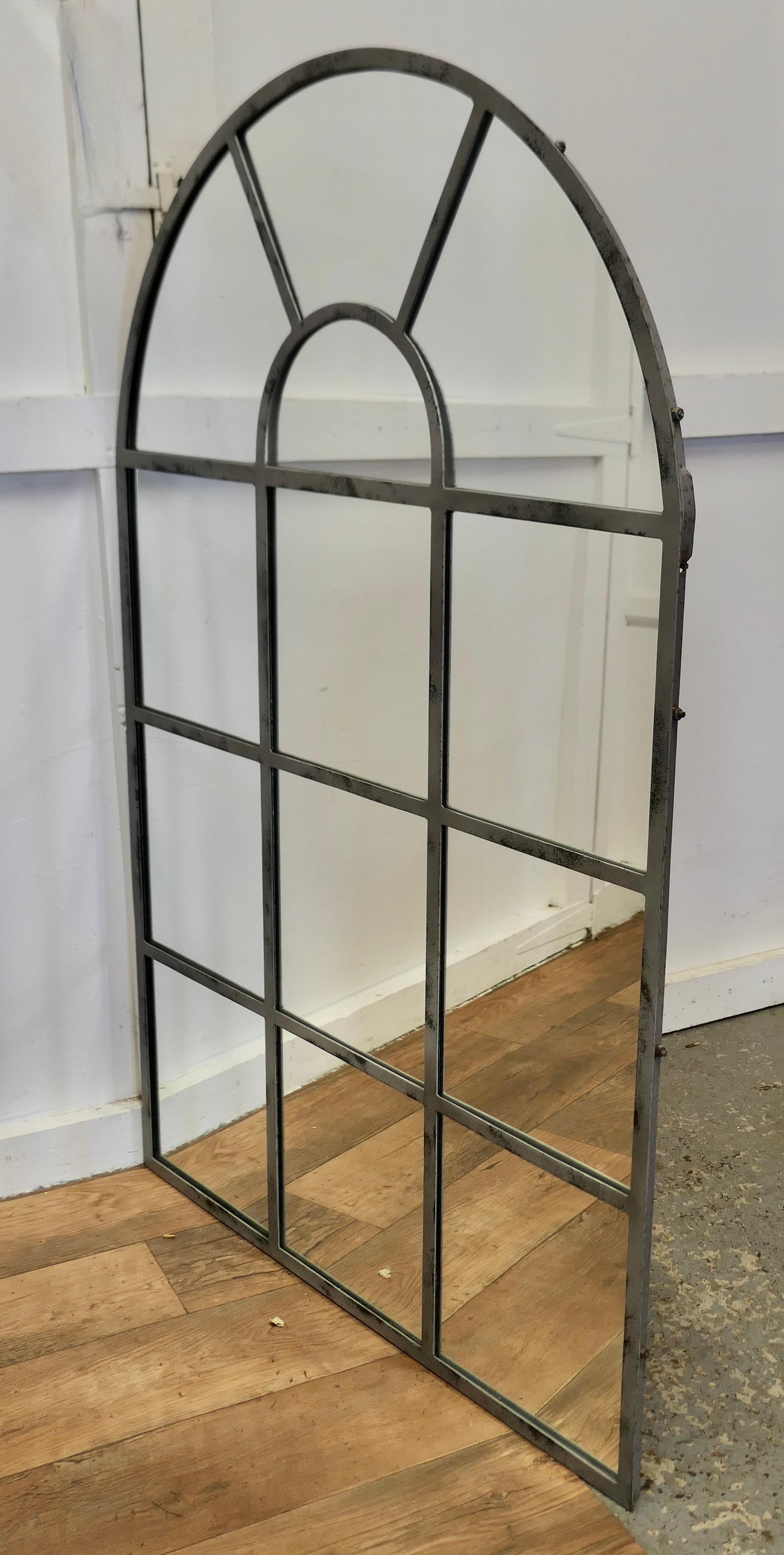 Large Industrial Style French Window Mirror     In Good Condition In Chillerton, Isle of Wight