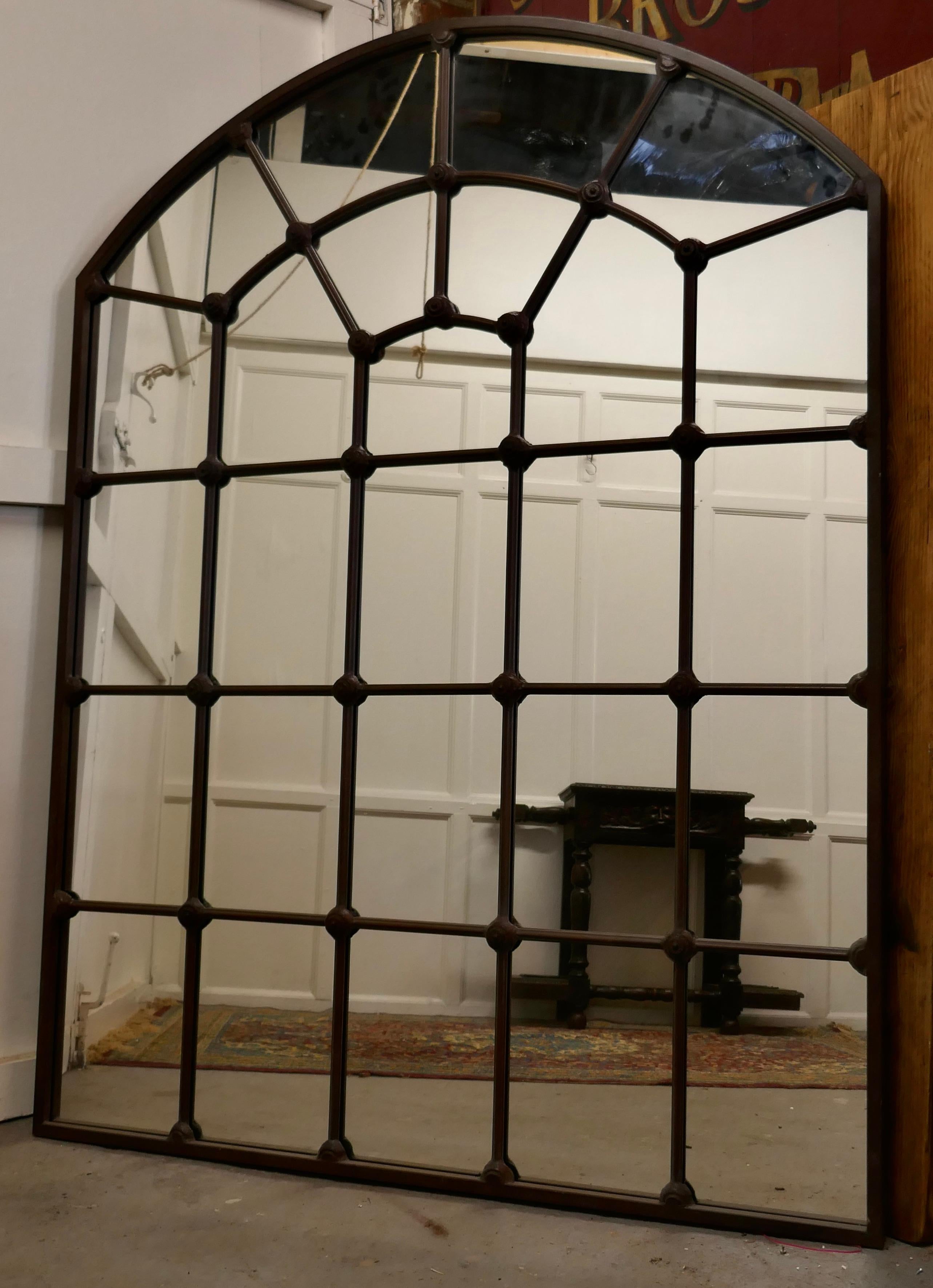 Iron Large Industrial Style French Window Mirror
