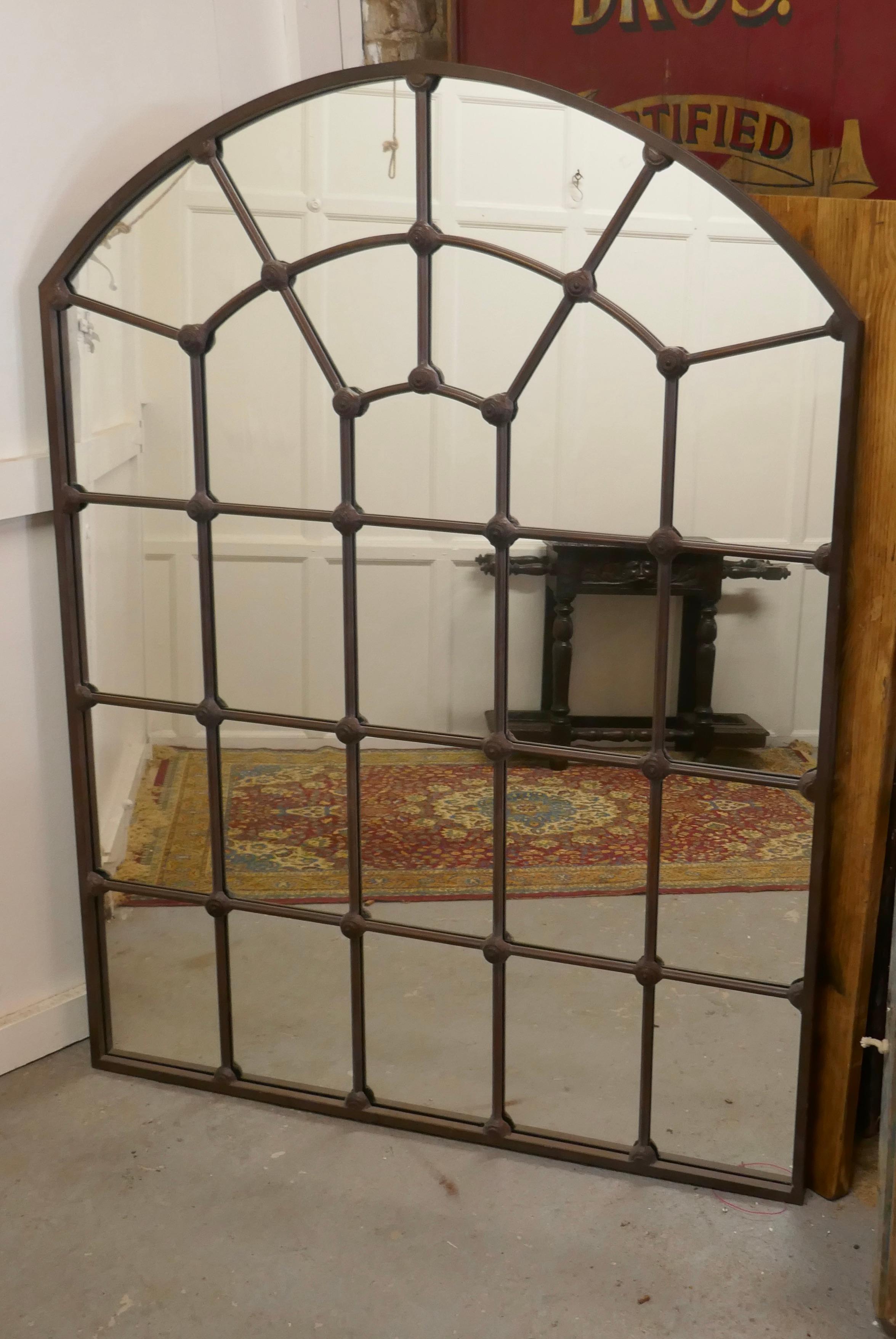 Large Industrial Style French Window Mirror In Good Condition In Godshill, Isle of Wight