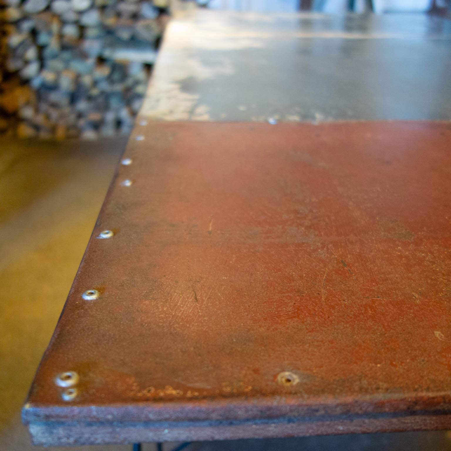 Large Industrial Table by Upcycle Artist Frits Jeuris, Old Brewery Door For Sale 1