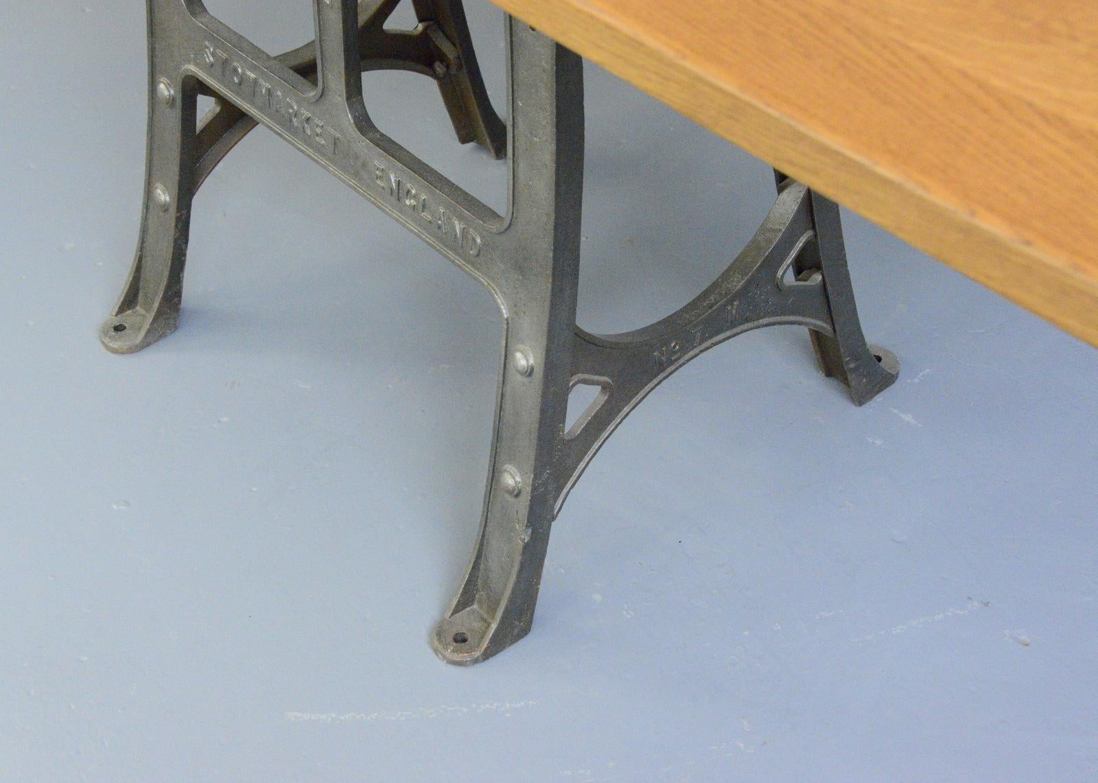 Early 20th Century Large Industrial Table by Woods & Co, Circa 1910 For Sale