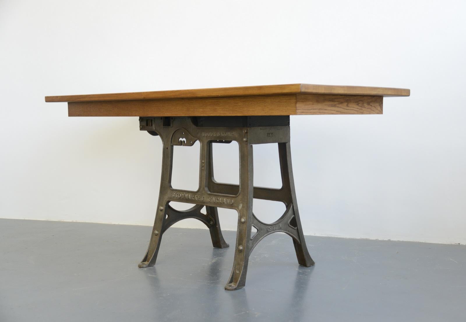 Large Industrial Table by Woods & Co., circa 1910 1