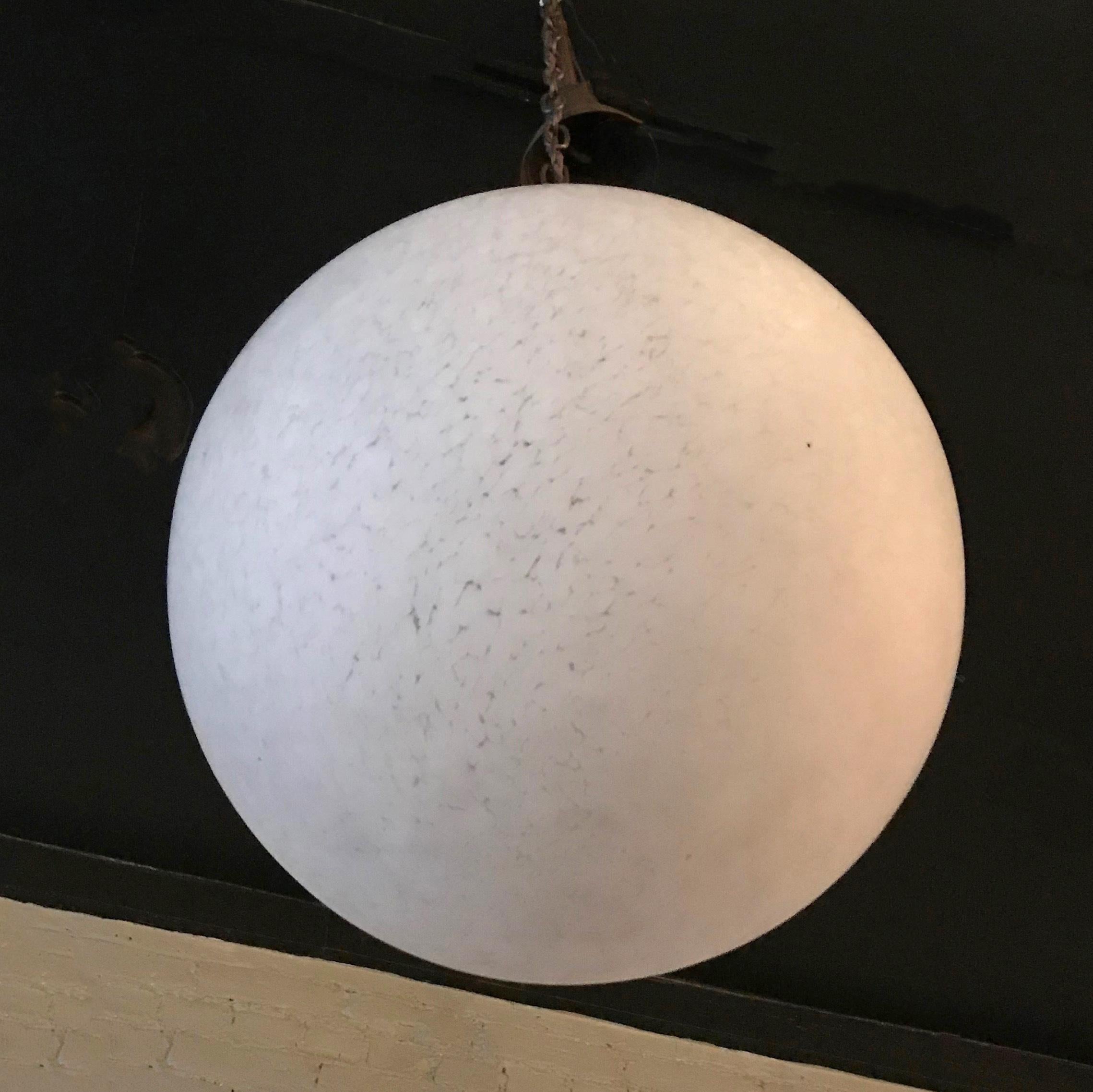 Large Industrial Textured Frosted Glass Globe Pendant Light 1