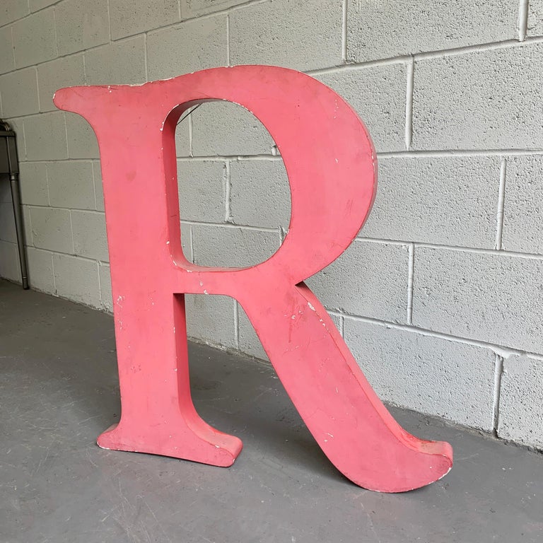 20th Century Large Industrial Times Roman Marquee Letter R For Sale