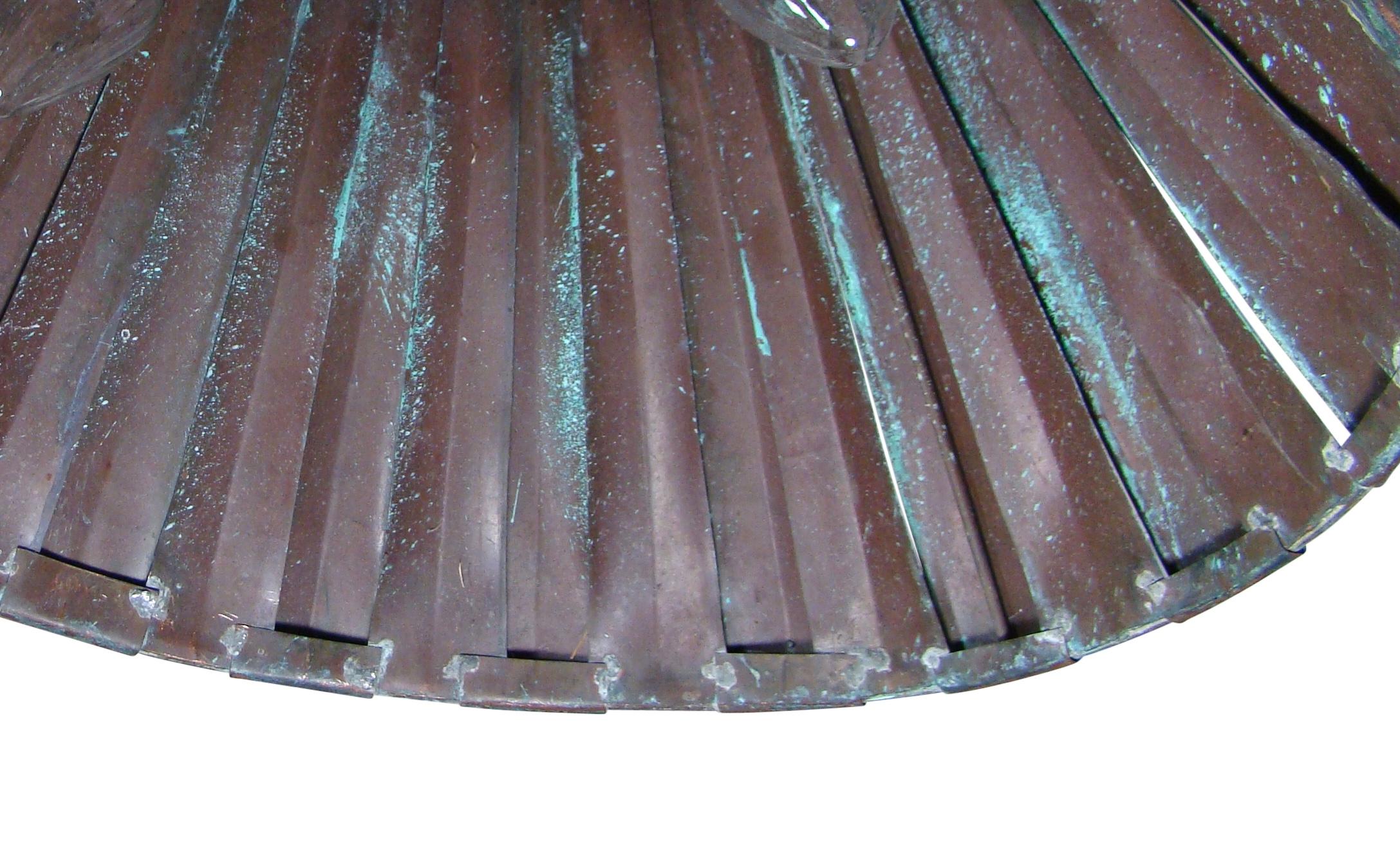 Metal Large Industrial Vintage Copper Pendant In Shape Of A Lamp Shade