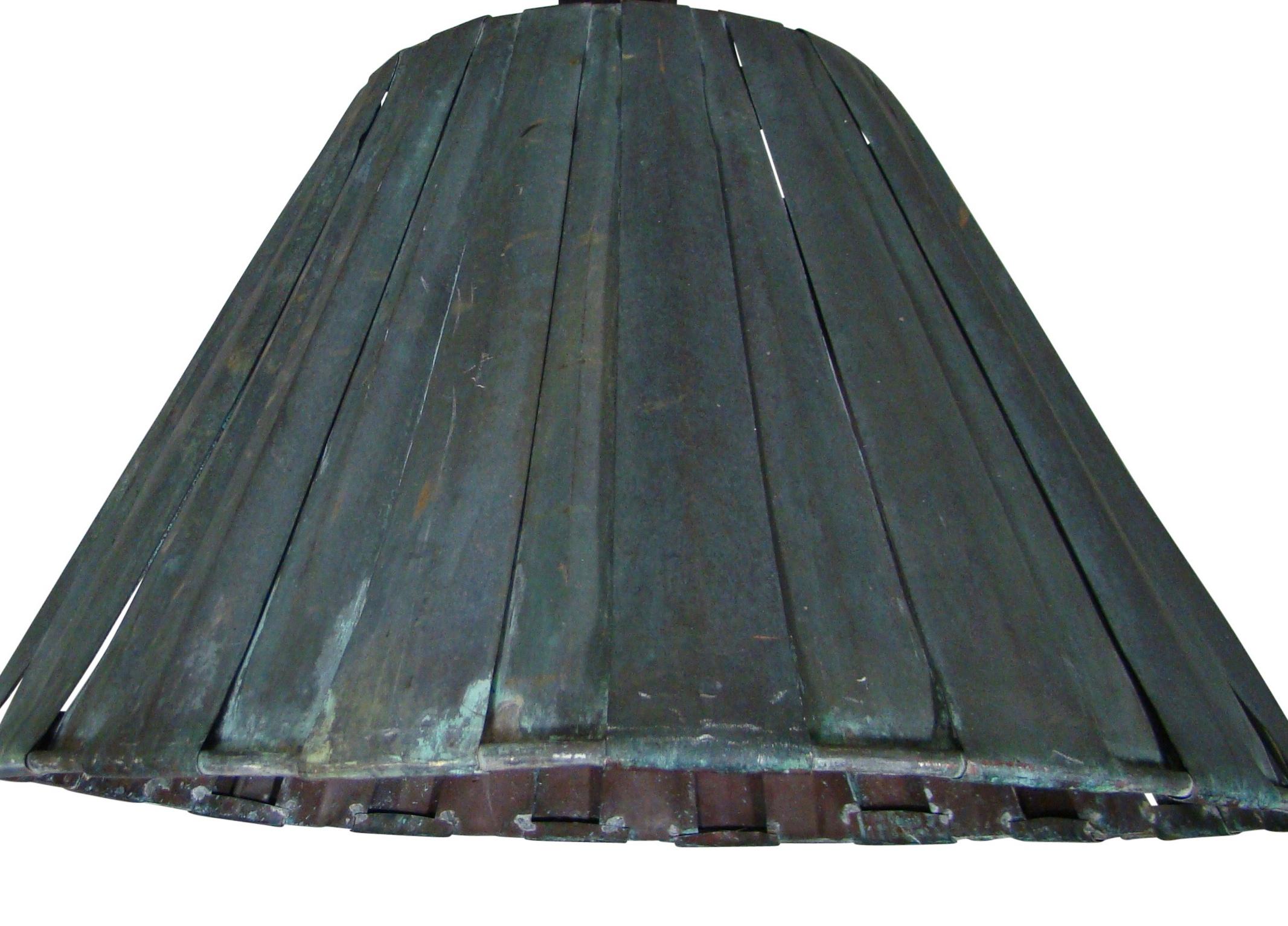 20th Century Large Industrial Vintage Copper Pendant In Shape Of A Lamp Shade For Sale