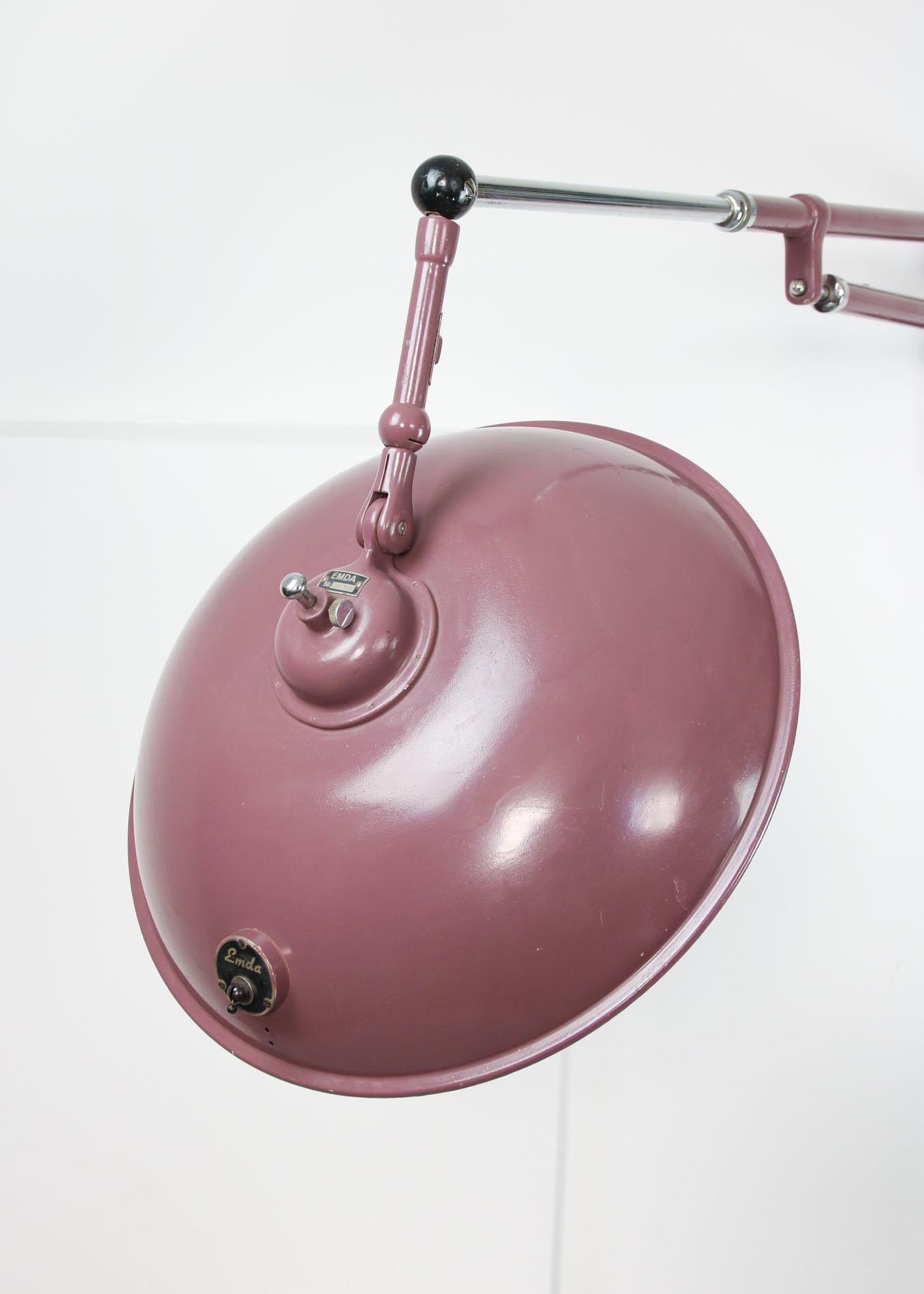 German Large Industrial Wall Lamp from Emda, 1920s For Sale