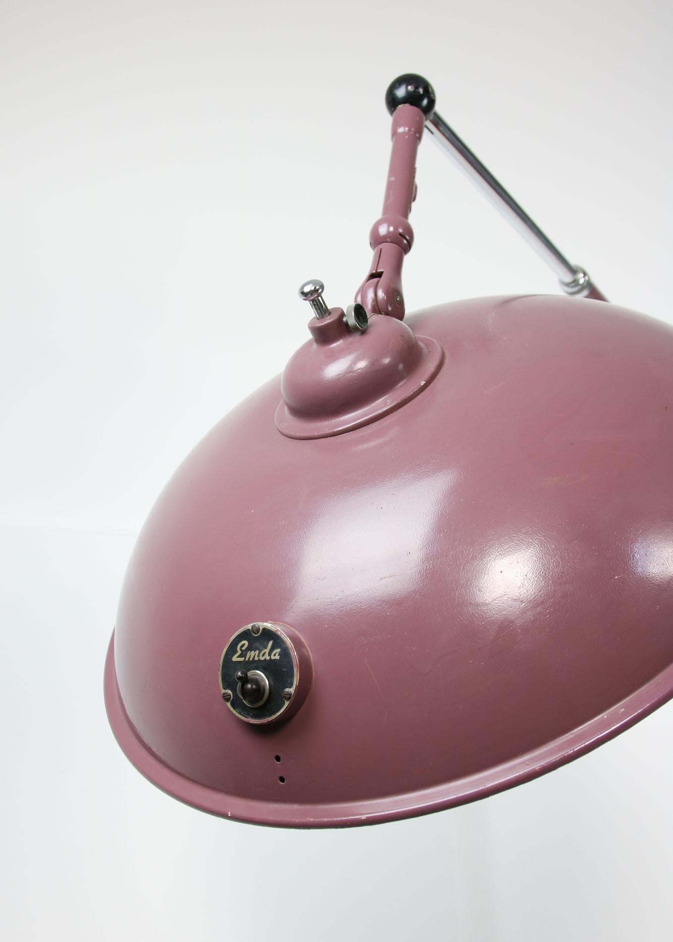 Large Industrial Wall Lamp from Emda, 1920s In Good Condition For Sale In Ljubljana, SI