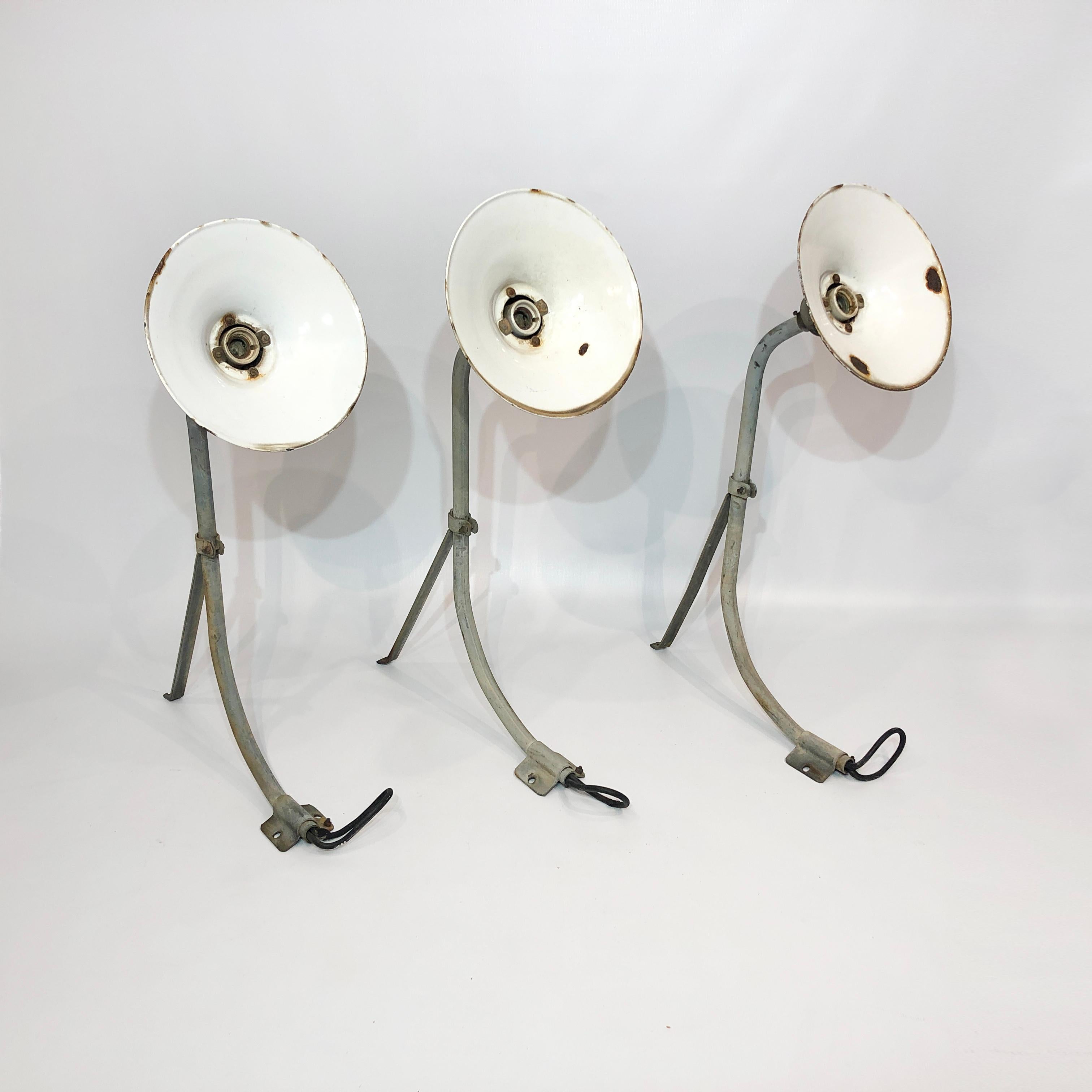 Large Industrial Wall Light 1 of 3 1950s Vintage Retro Commercial Lighting Lamp 7